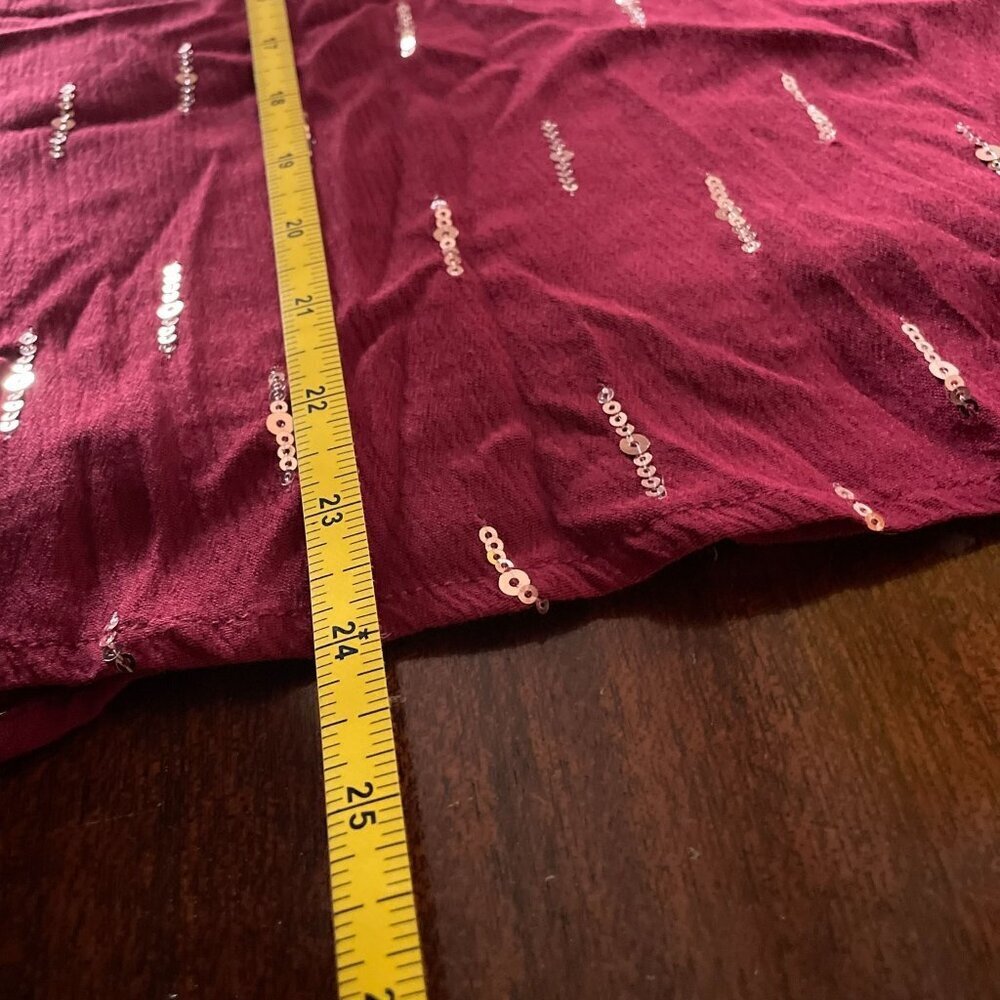 NWT Altar'd State Deenie Boho Burgundy Mini Dress SZ M Gold Sequin Whimsigoth - Picture 12 of 13